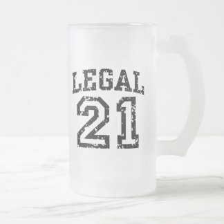 Caneca De Cerveja Vidro Jateado Aniversário de 21 anos
