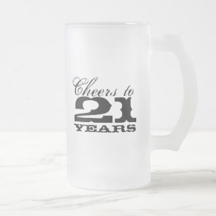Caneca De Cerveja Vidro Jateado aniversário de 21 anos Beer Mug para homens   Ale