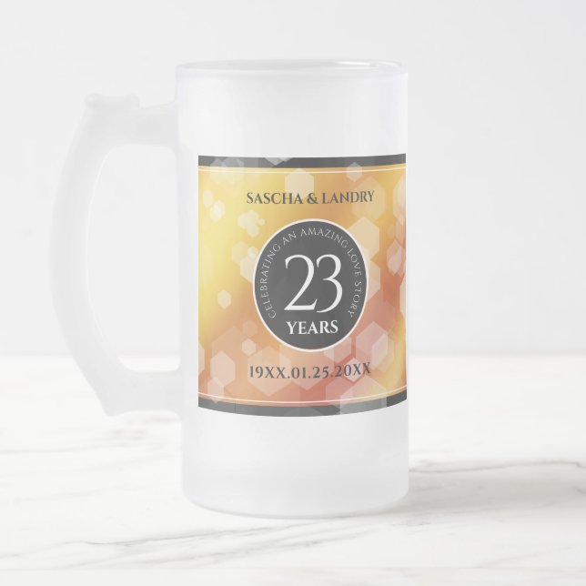 Caneca De Cerveja Vidro Jateado Aniversário de Casamento Imperial Topaz (Esquerda)