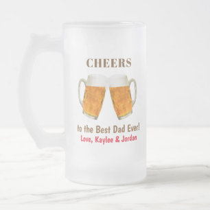 Caneca De Cerveja Vidro Jateado Aniversário Pai Melhor Cerveja do Mundo Parabéns