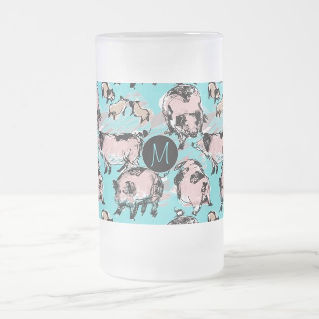 Caneca De Cerveja Vidro Jateado Ano de Aniversário Chinês Monograma Original BFM (Centro)