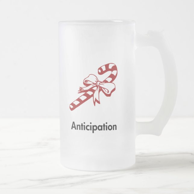 Caneca De Cerveja Vidro Jateado Antecipação de Candy Cane (Direita)