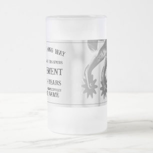 Caneca De Cerveja Vidro Jateado Anúncio de aposentadoria com esporas velhas
