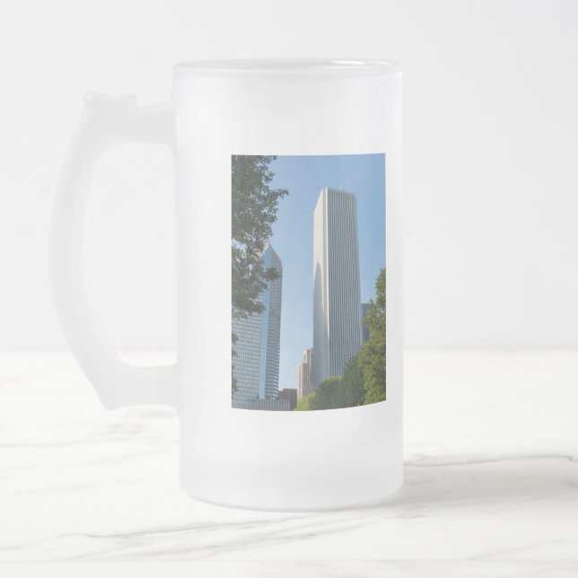 Caneca De Cerveja Vidro Jateado Aon Center Chicago (Esquerda)