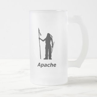 Caneca De Cerveja Vidro Jateado Apache índio