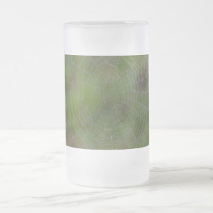 Caneca De Cerveja Vidro Jateado Aranha Com Gotas De Vidro Fosco