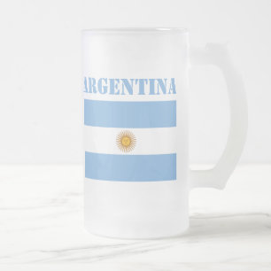 Caneca De Cerveja Vidro Jateado Argentina Flag Shobolas Futebol Argentino
