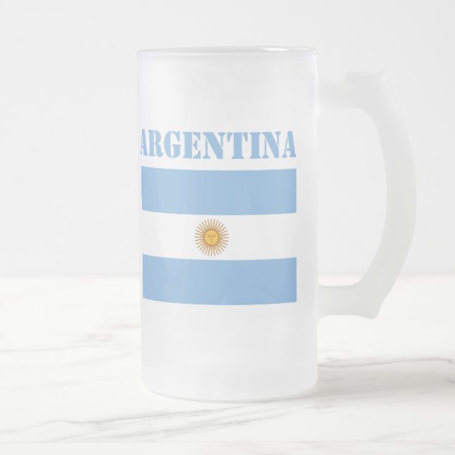 Caneca De Cerveja Vidro Jateado Argentina Flag Shobolas Futebol Argentino (Direita)