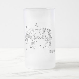 Caneca De Cerveja Vidro Jateado Aries