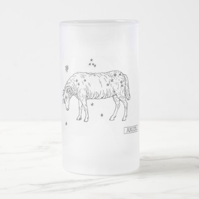 Caneca De Cerveja Vidro Jateado Aries (Centro)