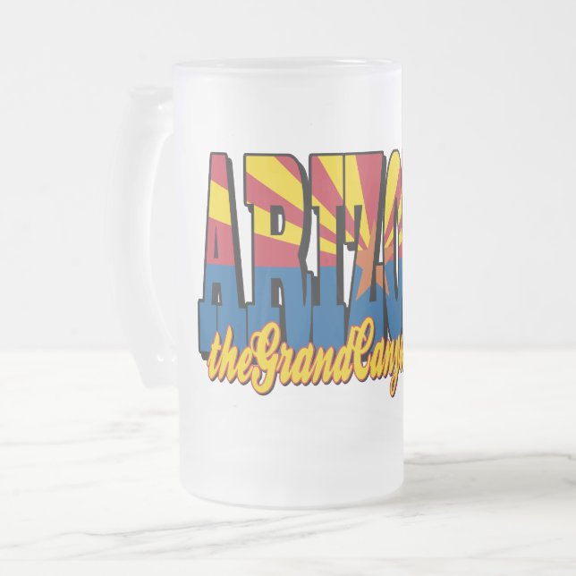 Caneca De Cerveja Vidro Jateado Arizona the Grand Canyon State (Frente Esquerda)