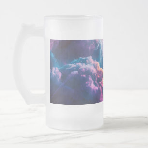 Caneca De Cerveja Vidro Jateado Arte de Nebulosa Espacial Abstrata - Cósmica Color