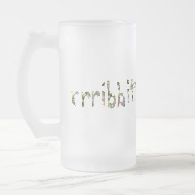 Caneca De Cerveja Vidro Jateado Arte do Sapo Arco-Íris (Esquerda)