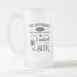 Caneca De Cerveja Vidro Jateado arte engraçada de palavra de bebendo de cerveja