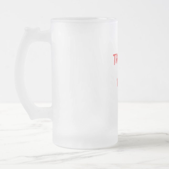 Caneca De Cerveja Vidro Jateado Arte Expressiva Mug (Esquerda)