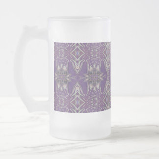 Caneca De Cerveja Vidro Jateado Arte Roxa Profunda Nouveau Deco Caleidoscópico Fra