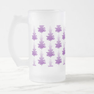 Caneca De Cerveja Vidro Jateado Árvore de Natal Evergreen, Violeta Vermelha