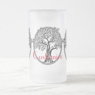 Caneca De Cerveja Vidro Jateado Árvore de vida Troço_Cove