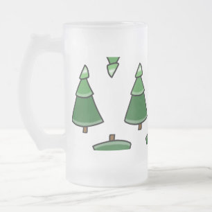 Caneca De Cerveja Vidro Jateado Árvores