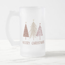 Caneca De Cerveja Vidro Jateado Árvores de Natal Alegre Neve Feriado Fim de Ano El