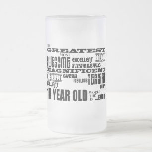 Caneca De Cerveja Vidro Jateado As grandes pessoas de 18 anos festa de aniversári