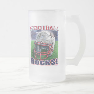 Caneca De Cerveja Vidro Jateado As rochas do futebol rebentaram o capacete por