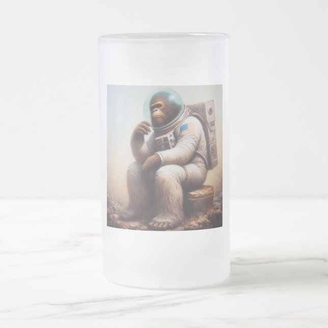 Caneca De Cerveja Vidro Jateado Astronauta Bigfoot (Centro)
