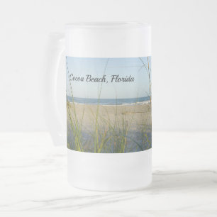 Caneca De Cerveja Vidro Jateado Através Da Cama De Vidro De Fosco De Aveia Do Mar