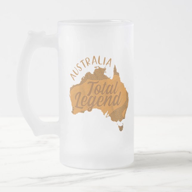 CANECA DE CERVEJA VIDRO JATEADO AUSTRÁLIA: LEGENDA TOTAL (Esquerda)