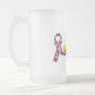 Caneca De Cerveja Vidro Jateado Autism