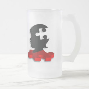 Caneca De Cerveja Vidro Jateado Autismo Sensibilização Mug