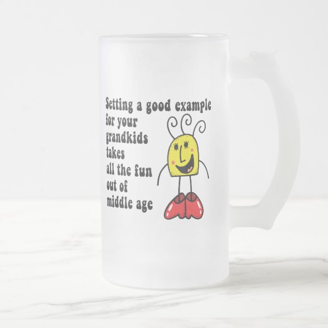 Caneca De Cerveja Vidro Jateado Avó engraçada (Direita)