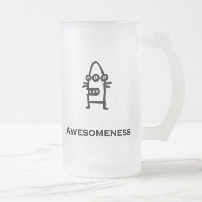 Caneca De Cerveja Vidro Jateado Awesomity de Três Olhos Bot (Direita)