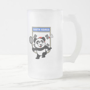 Caneca De Cerveja Vidro Jateado Badminton Coreia do Sul Panda