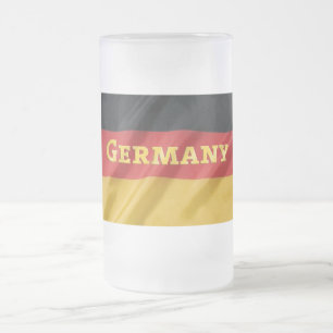 Caneca De Cerveja Vidro Jateado Bandeira Alemã do Tema