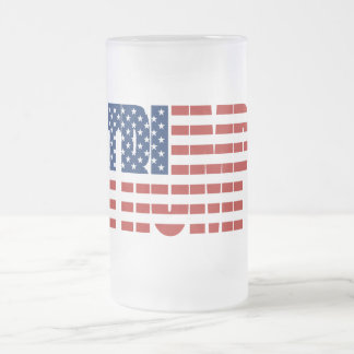 Caneca De Cerveja Vidro Jateado Bandeira americana do TRUNFO