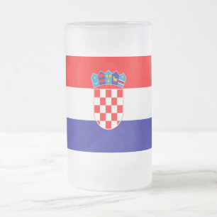 Caneca De Cerveja Vidro Jateado Bandeira croata