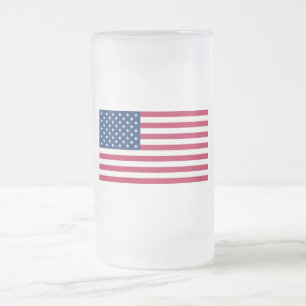 Caneca De Cerveja Vidro Jateado Bandeira da caneca de vidro Fosco dos Estados Unid