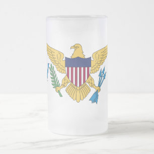 Caneca De Cerveja Vidro Jateado Bandeira das Ilhas Virgens dos Estados Unidos