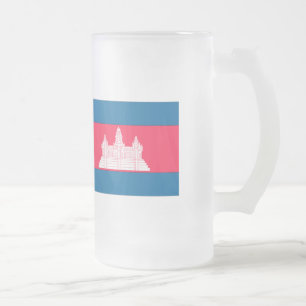 Caneca De Cerveja Vidro Jateado Bandeira de Cambodia