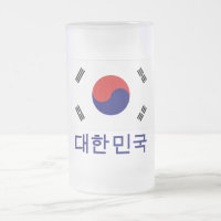Bandeira de Coreia do Sul com nome no coreano