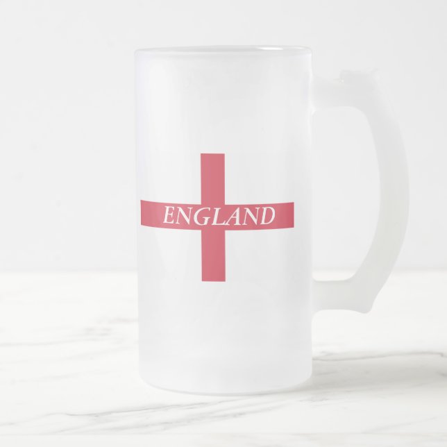 Caneca De Cerveja Vidro Jateado Bandeira de England Mug (Direita)
