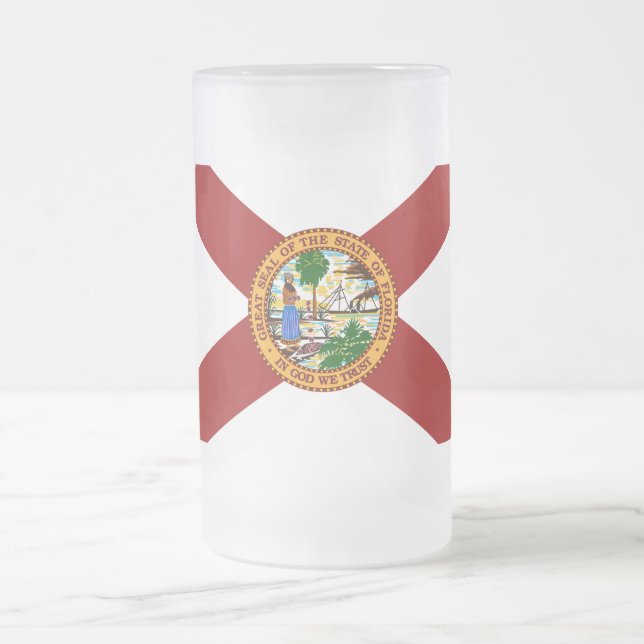 Caneca De Cerveja Vidro Jateado Bandeira de Florida (Centro)
