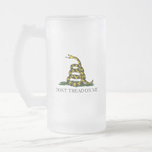 Caneca De Cerveja Vidro Jateado Bandeira de Gadsden Não Pise em Mim Libertário Ama
