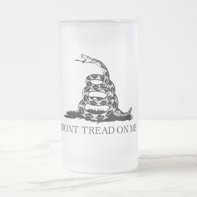 Caneca De Cerveja Vidro Jateado Bandeira de Gadsden Rattlesnake: Guerra Revolucion (Centro)