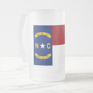 Caneca De Cerveja Vidro Jateado Bandeira de North Carolina