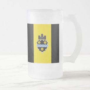 Caneca De Cerveja Vidro Jateado Bandeira de Pittsburgh, Pennsylvania em Vidro Fosc