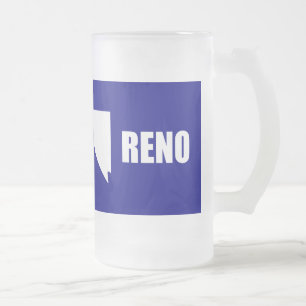 Caneca De Cerveja Vidro Jateado Bandeira de Reno, Fosco de Nevada Beer Mug