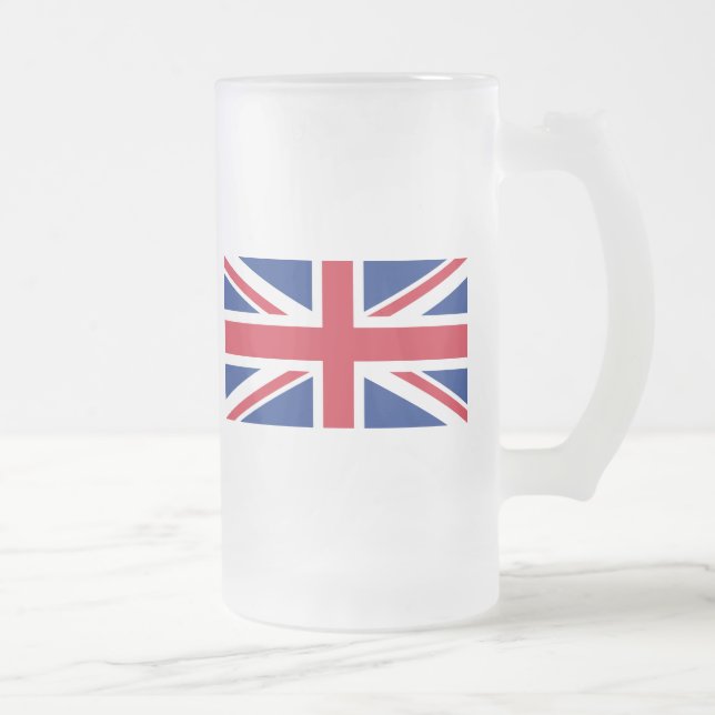 Caneca De Cerveja Vidro Jateado Bandeira de Union Jack do baixo custo do vidro de (Direita)