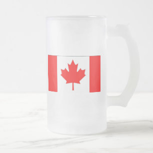 Caneca De Cerveja Vidro Jateado Bandeira do Canadá